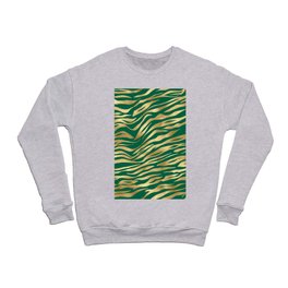 Beautiful Emerald and Gold Safari Patterns Crewneck Sweatshirt