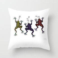 DANCING FROGS II Throw Pillow