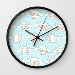 Cinnamon Blue Pattern  Wall Clock | Pompompurin, Graphicdesign, Digital, Cinnamoroll, Sanrio, Kuromi, Mymelody, Blue 