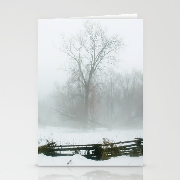 Through the Winter snow and  mist Stationery Cards