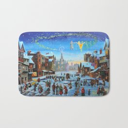 A Christmas Carol "Scrooge and the ghost of Christmas past" Bath Mat | Winter, Christmasgiftideas, Christmasornament, Achristmascarol, Christmaspainting, Oil, Christmasgift, Christmas, Originalpainting, Christmastree 