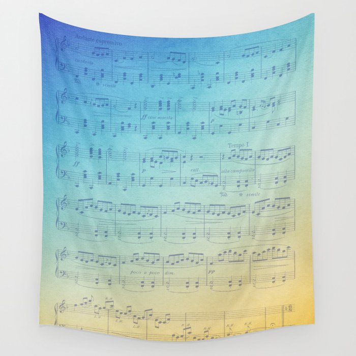 Watercolor Music Wall Tapestry