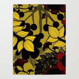 Fall floral pattern Poster