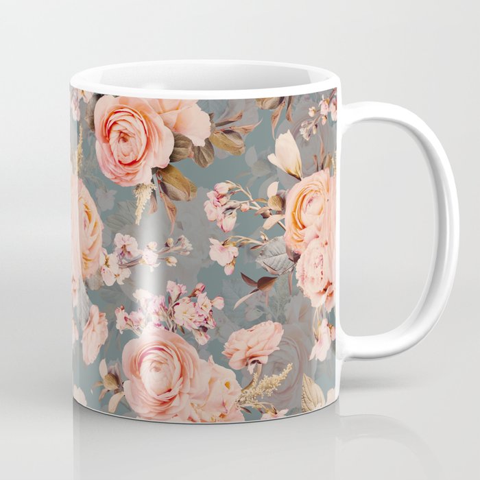 Peach Roses Bouquets Pattern Coffee Mug