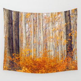 Golden Autumn Forest (Color) Wall Tapestry