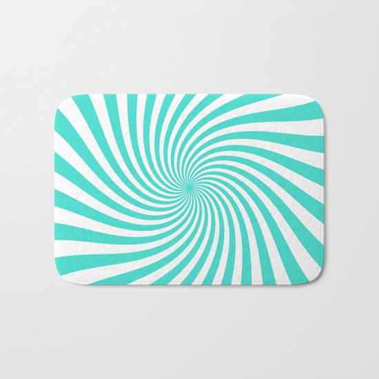 Swirl (Turquoise/White) Bath Mat