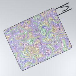 Trippy Colorful Squiggles Picnic Blanket