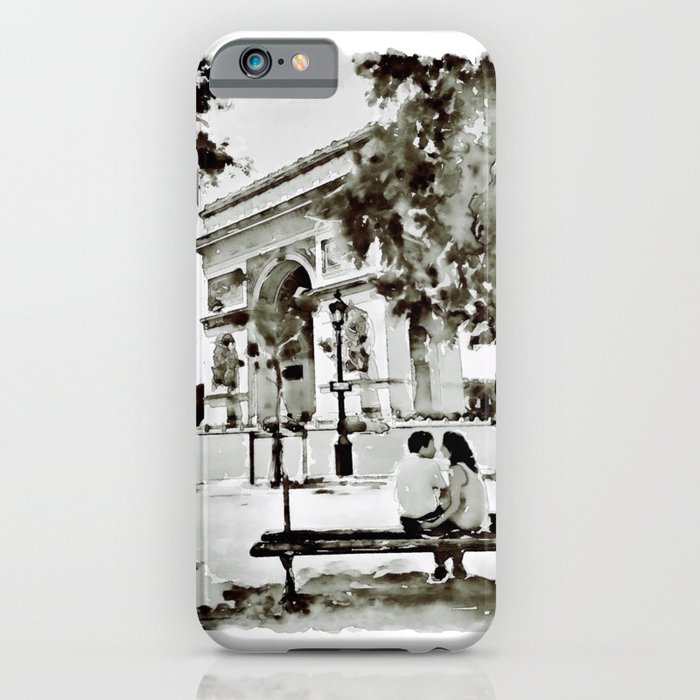 The Arc de Triomphe Paris Black and White iPhone Case