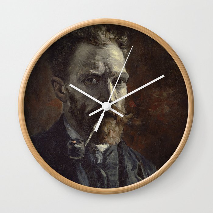 Self-Portrait with Pipe (1886) By Vincent Van Gogh Wall Clock
