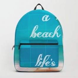 Life's a beach/Varadero beach Backpack | Clear, Cuba, Typography, Hat, Digital, Sky, Varadero, Chill, Beach, Waves 