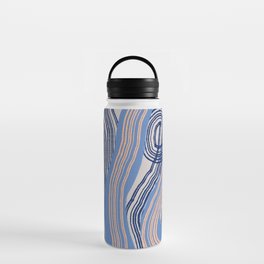 Blue and coral wavy stripe Water Bottle