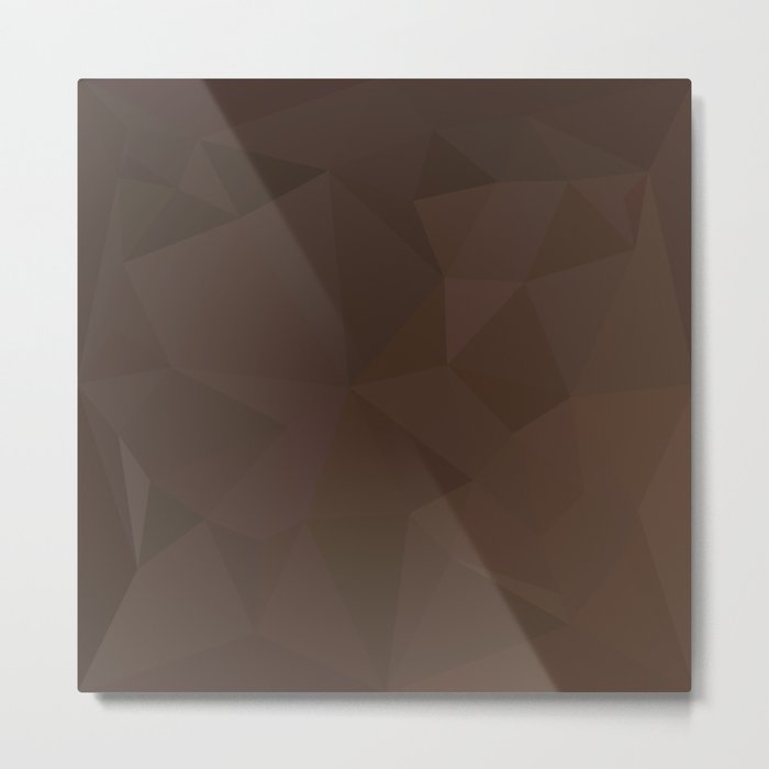 Dark Puce Brown Abstract Low Polygon Background Metal Print