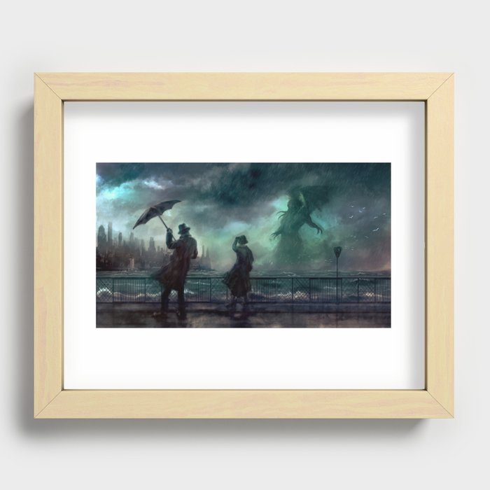 Cthulhu Rises Recessed Framed Print