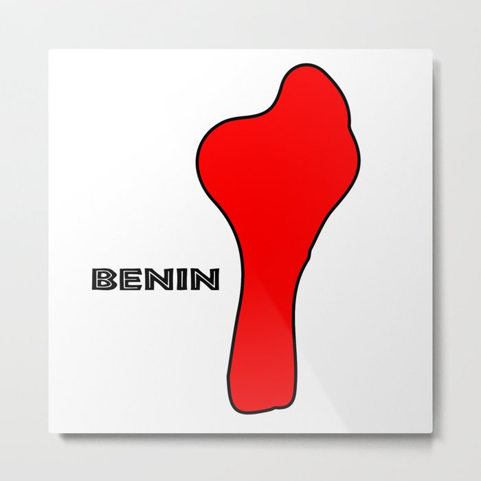 Benin Silhouette Map Metal Print