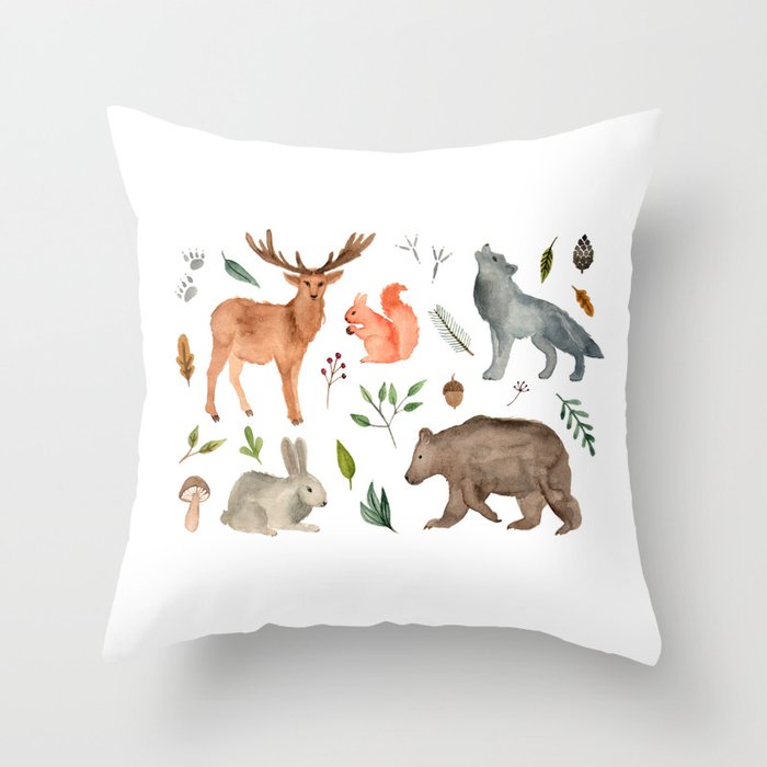 Forest team Throw Pillow