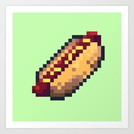 hot dog pixel art Art Print