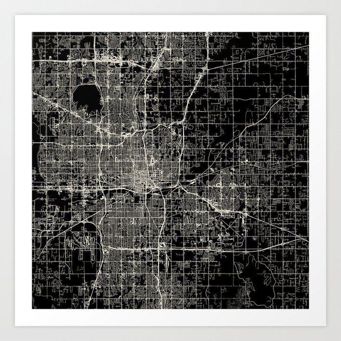 Oklahoma City Map Art Print