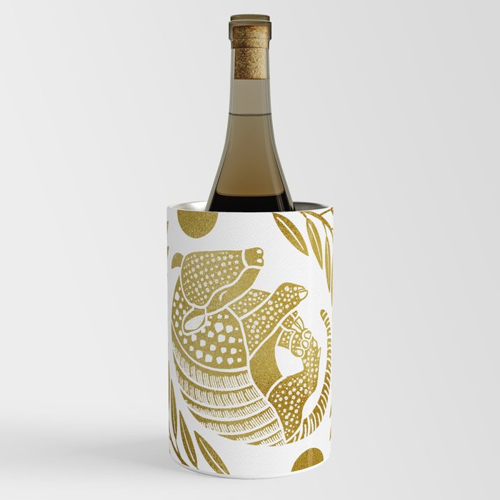 Sleepy Armadillo – Gold Metallic Silhouette Wine Chiller
