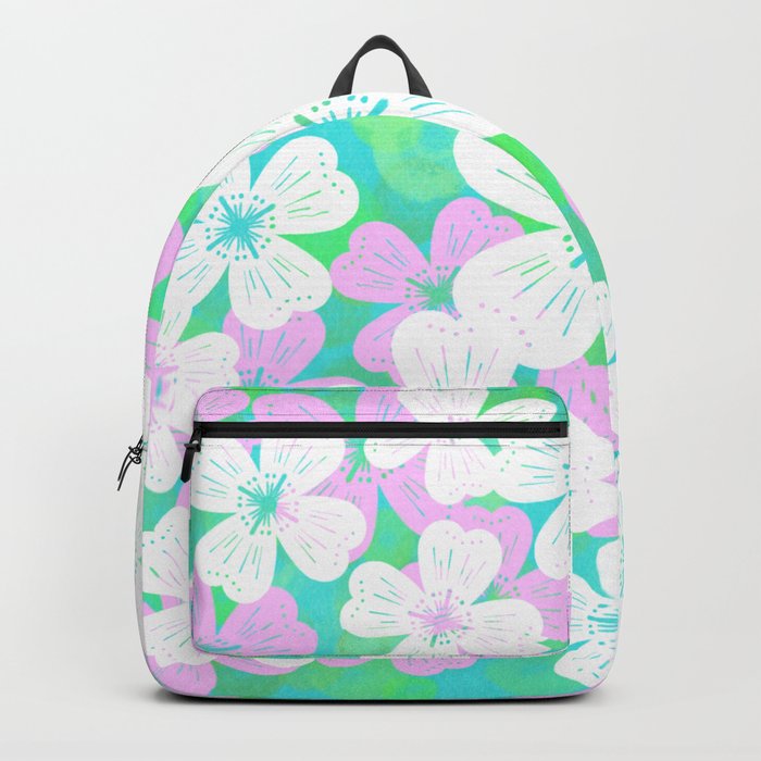 70’s Desert Flowers Pink and Turquoise Backpack