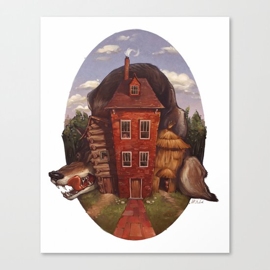 A Wolf at the Door Canvas Print