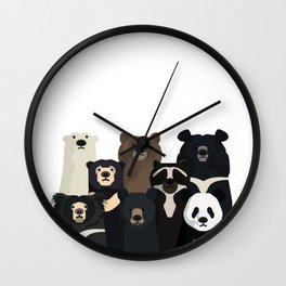 Bear family portrait Wall Clock
