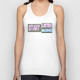 Cute Expression Design "Listen More". Buy Now Unisex Tank Top