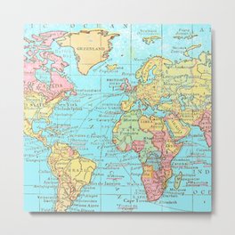 Map of the World Metal Print