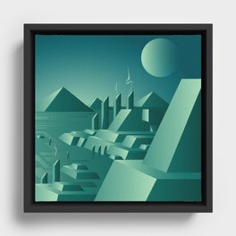 Lost City (Teal)   Framed Canvas