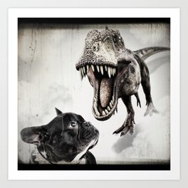 French Bulldog - Jurassic French Art Print