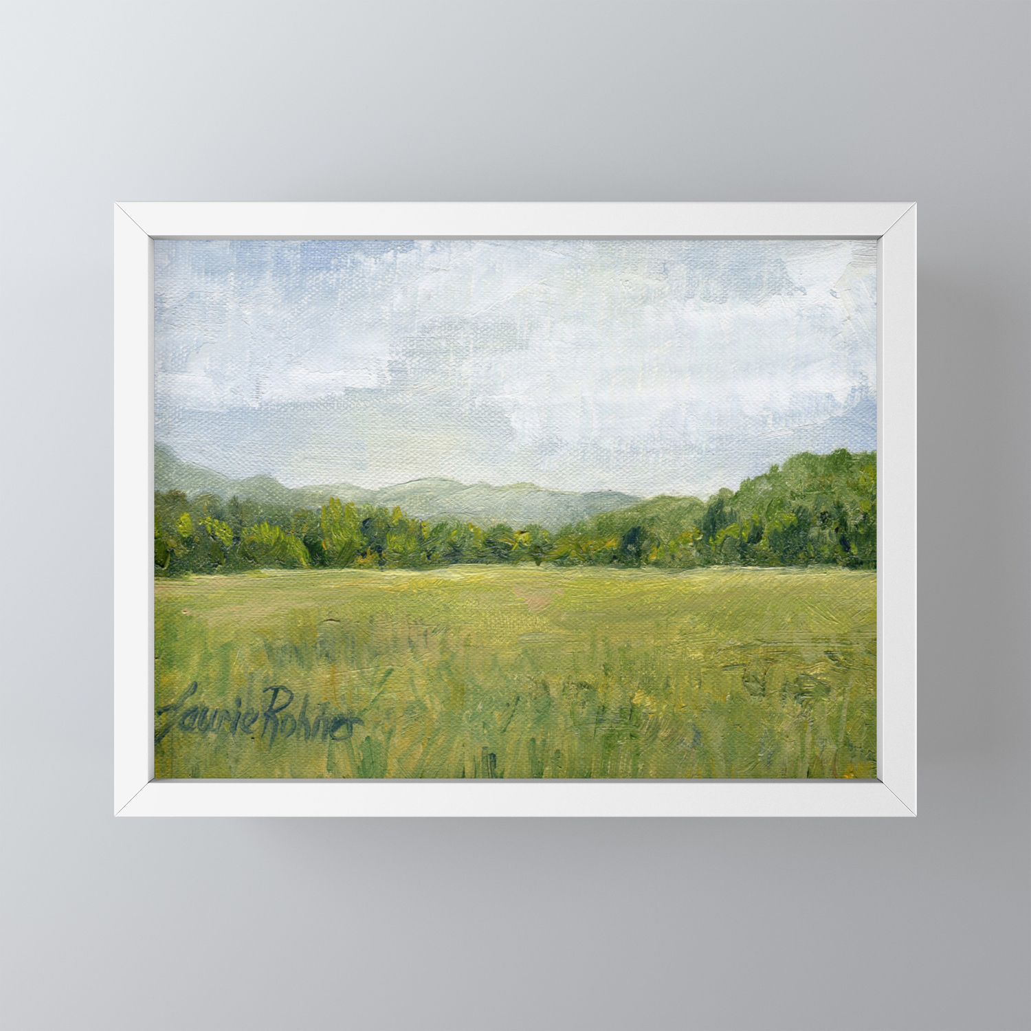 Vermont Landscape Mountain Fields Trees Pastures Oil Painting