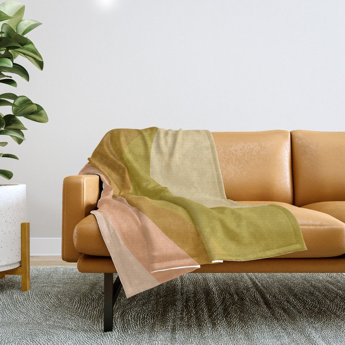 Abstract Shapes 16 in Lime Peach Throw Blanket