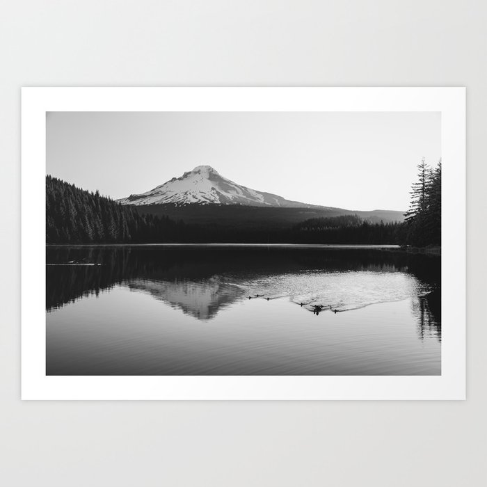 Wild Mountain Sunrise - Black and White Nature Photography Art Print