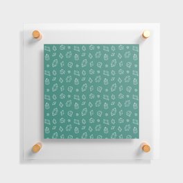 Green Blue and White Gems Pattern Floating Acrylic Print