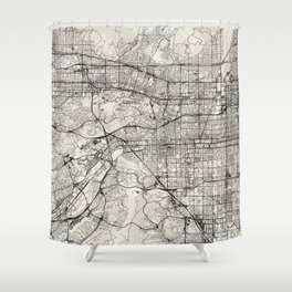 USA, Pomona City Map Shower Curtain