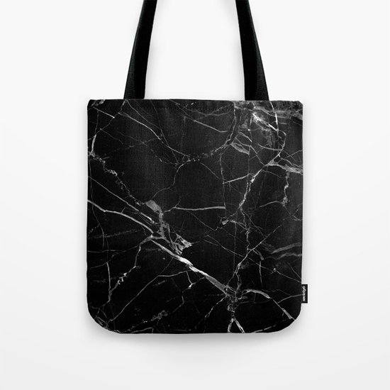 Black Marble Tote Bag