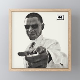 Barack Obama Portrait Print Framed Mini Art Print