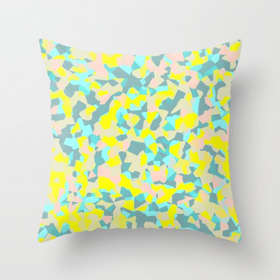 geometric mix/ bright Throw Pillow
