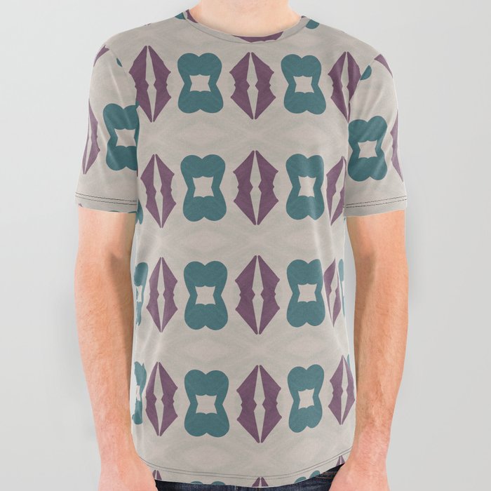 abstract pattern in gray with brown and beige colors All Over Graphic Tee