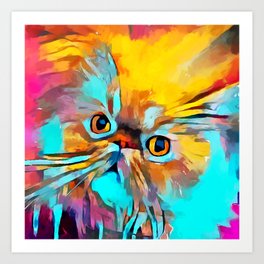 Persian Cat Art Print | Cute, Fur, Portrait, Persiancat, Mammal, Young, Furry, Adorable, Feline, Domestic 