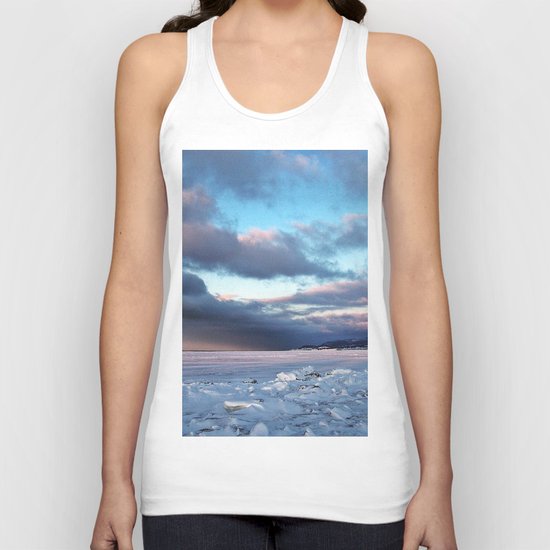 Storm Cloud Across Frozen Bay Unisex Tank Top