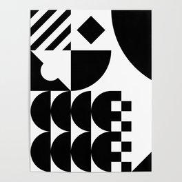 Abstract Black and White Geometric Pattern Poster