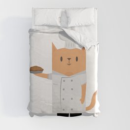 Chef Cat, Cooking Cat Duvet Cover