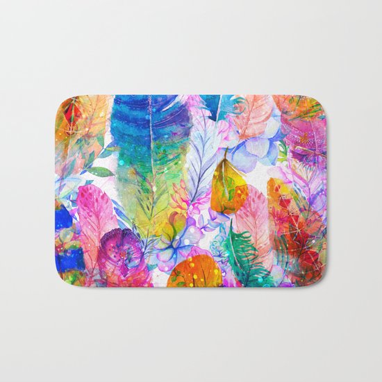 spring feathers Bath Mat