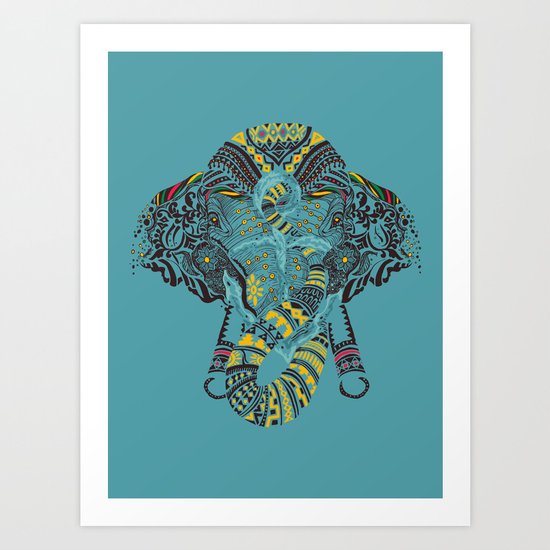 Anchor and Elephant Art Print