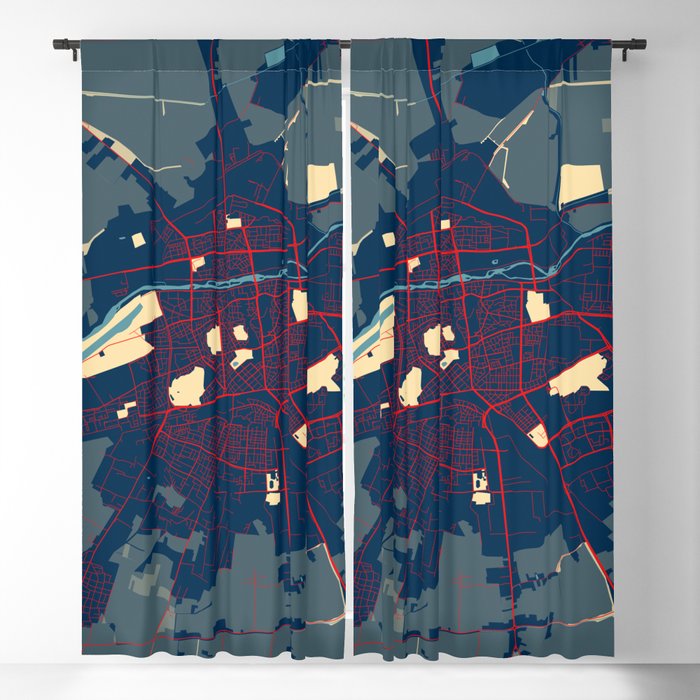 Plovdiv City Map of Bulgaria - Hope Blackout Curtain