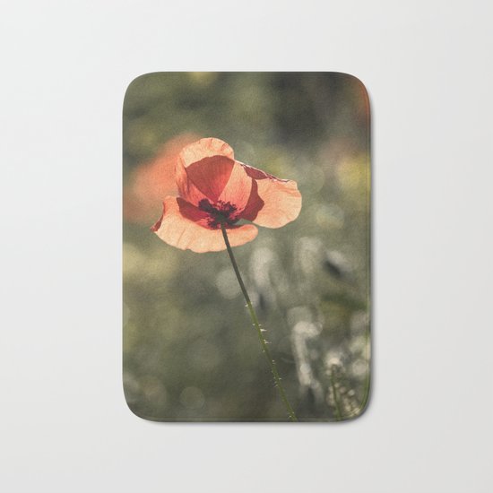 Enlightened Poppies at early backlight Bath Mat