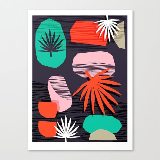 Dank - memphis style 80's throwback neon shape palm house plant retro vintage decor hipster art Canvas Print