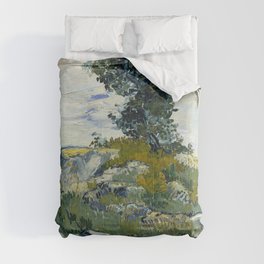Vincent van Gogh Rocks with Oak Tree Oil Painting Comforter