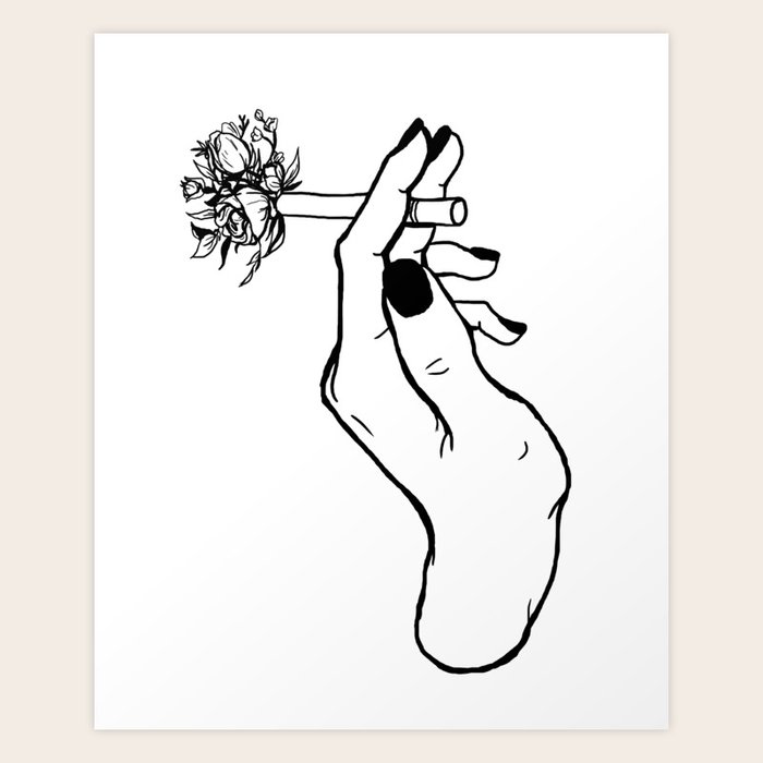 Graphic Cigarette Art Print By 3d Aesthetics Society6