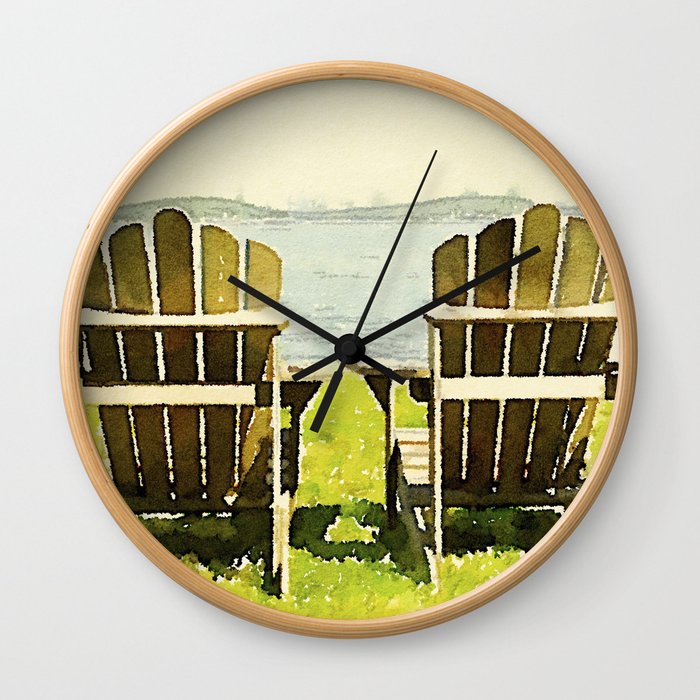 Adirondack Chairs, Maine Wall Clock